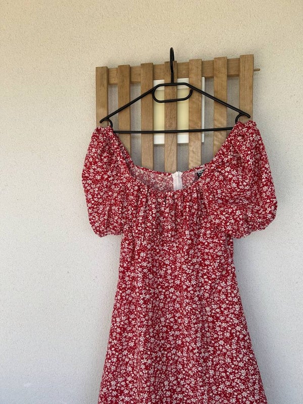 Robe mi-longue fendu sexy et rafraichissante Rouge blanc Taille L 40-42 Neuf