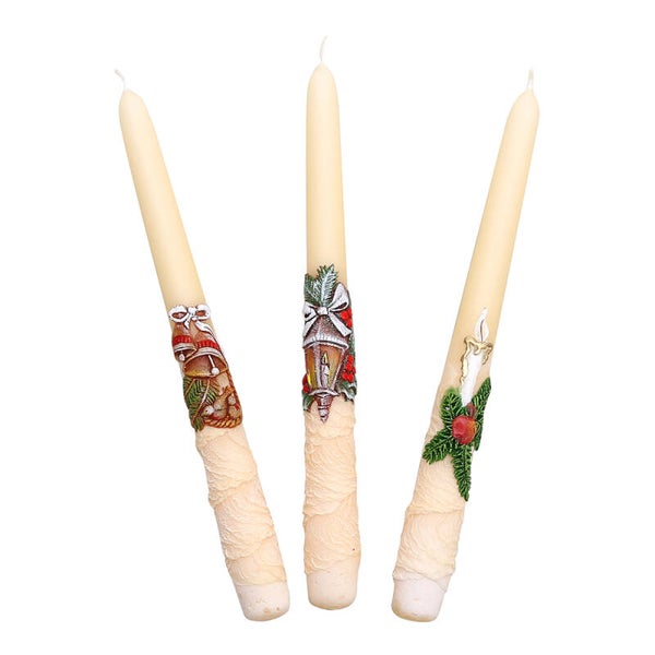1975 - Lot de 12 bougies décoratives de Noël