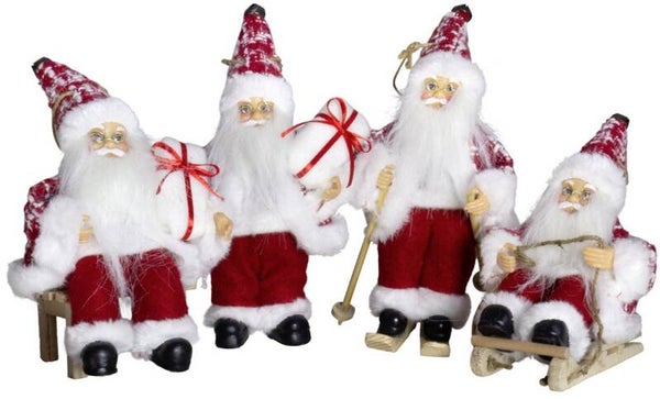 Article 2182 Set avec quatre Père Noël décoratif