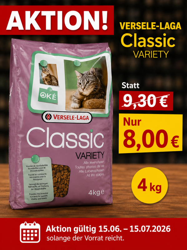 Versele-Laga Classic Cat Variety Katzenfutter Adult Fisch 4 kg - 4 kg