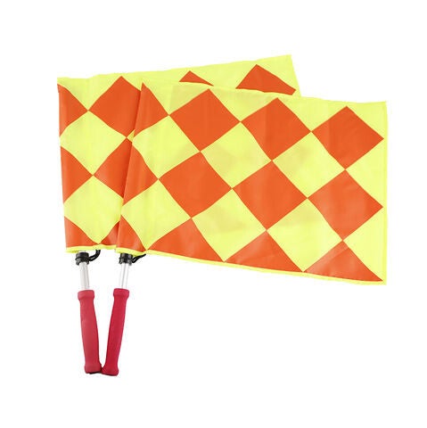  Hot Sale Polyester Soccer Referee Flag Checkered With Plastic Holder