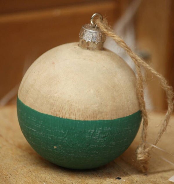 Kerstbal hout groen