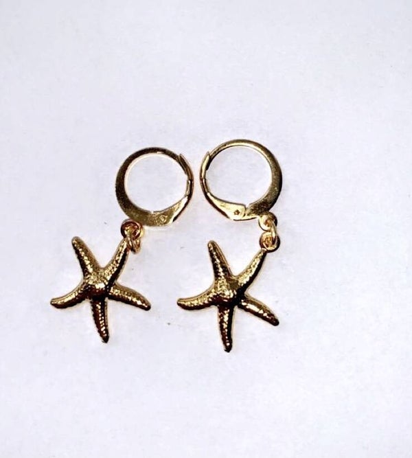 The gold sea star earring