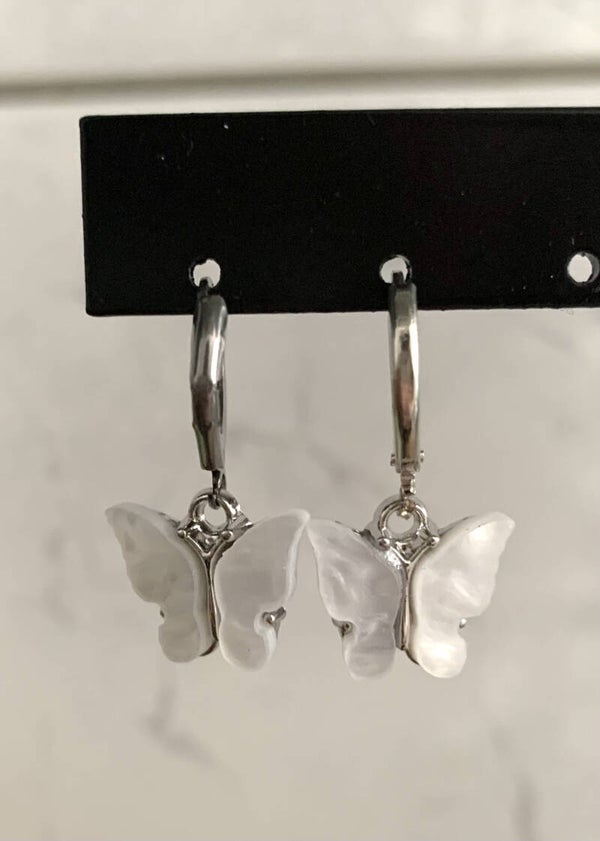 The white butterfly earrings