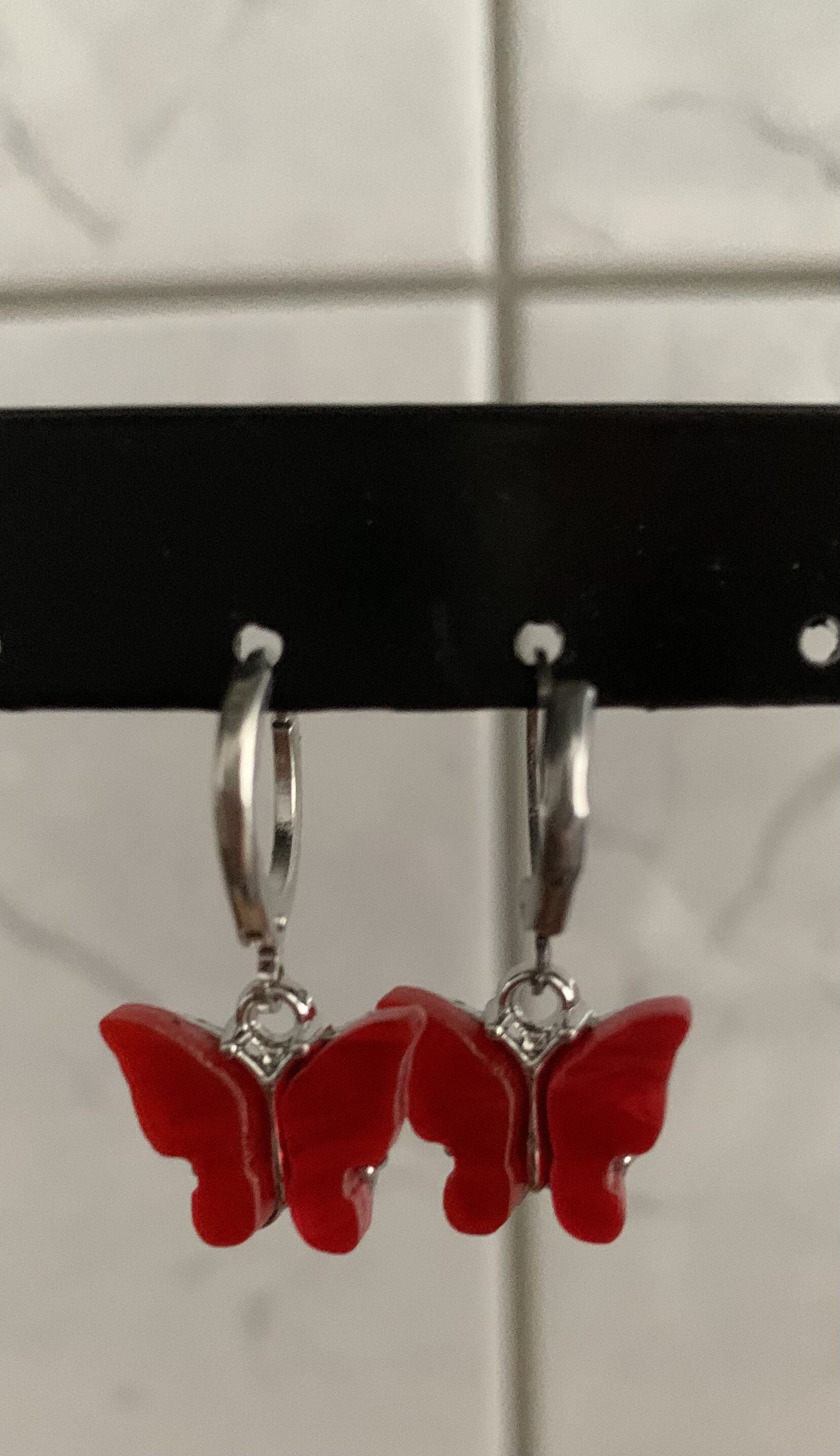 The red butterfly earrings