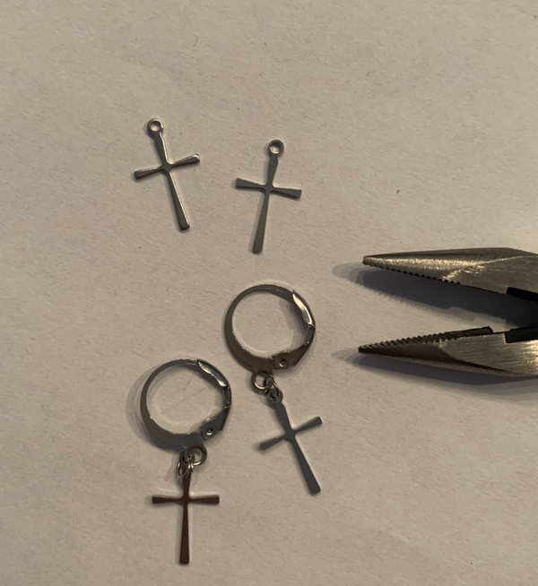 The cross earrings