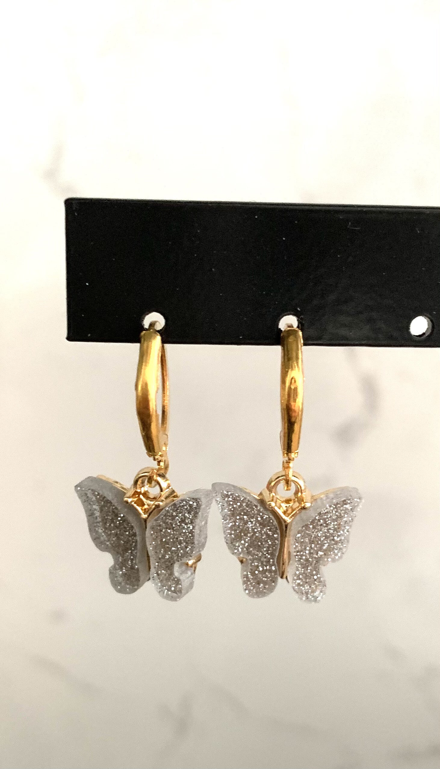 The white butterfly earrings