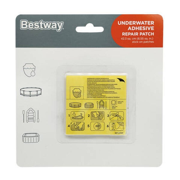 PARCHE REPARADOR PISCINA ADHESIVO BAJO AGUA (BL.10UD)