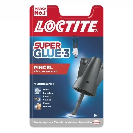 Pegamento instantáneo LOCTITE Super Glue 3, aplicación pincel, 5grs