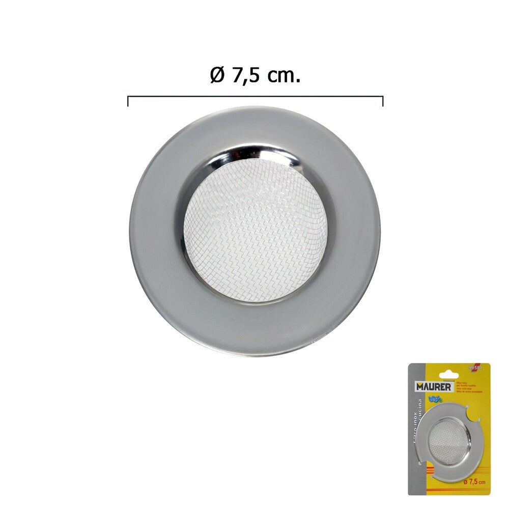 Filtro Cestillo Malla para Lavabo / Fregadero Inoxidable 7,5 cm