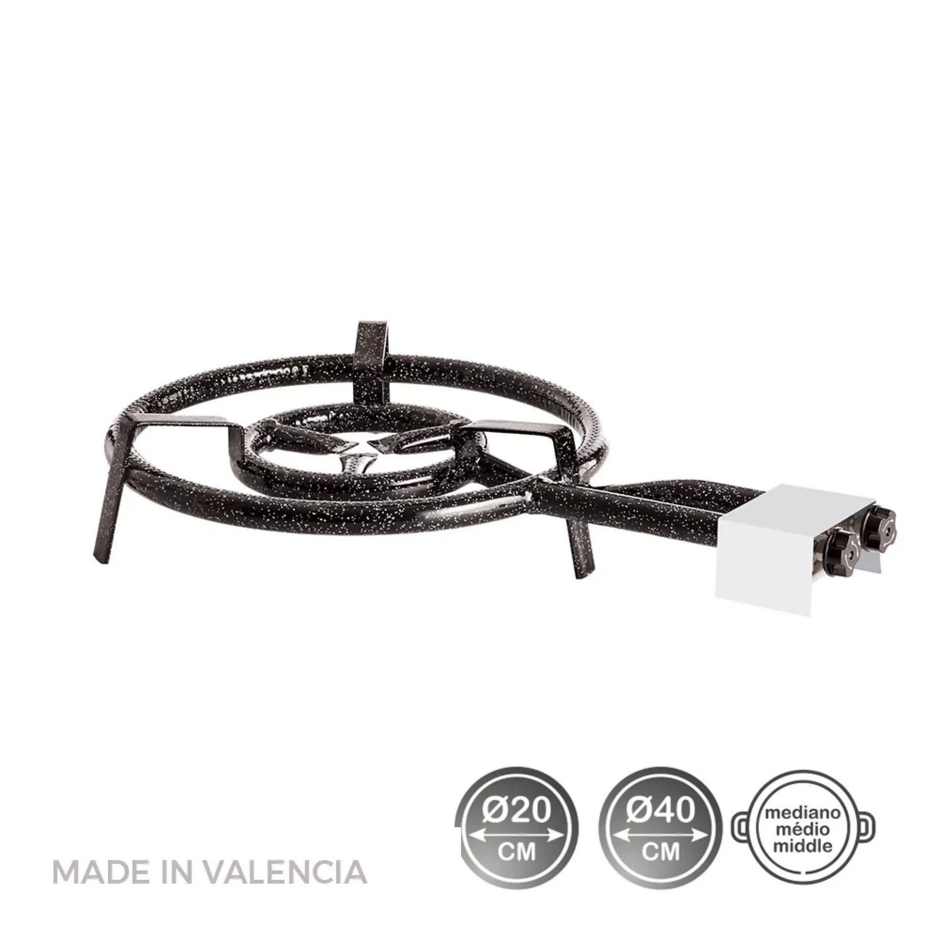 QUEMADOR DE GAS BUTANO/PROPANO Ø40 cm 2 FUEGOS