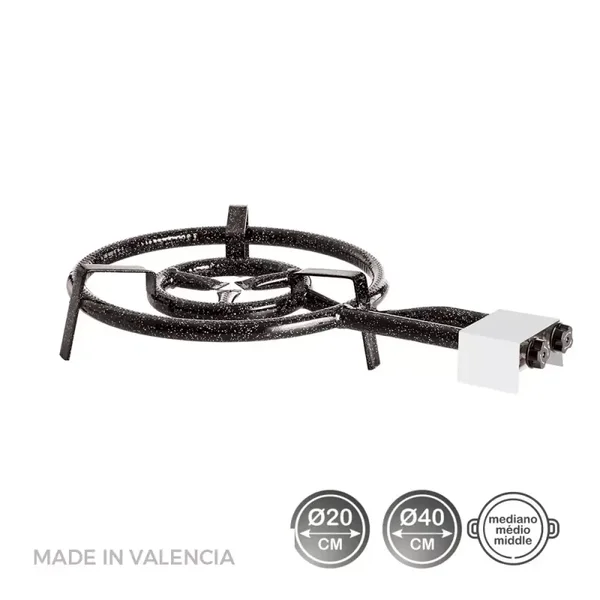 QUEMADOR DE GAS BUTANO/PROPANO Ø40 cm 2 FUEGOS