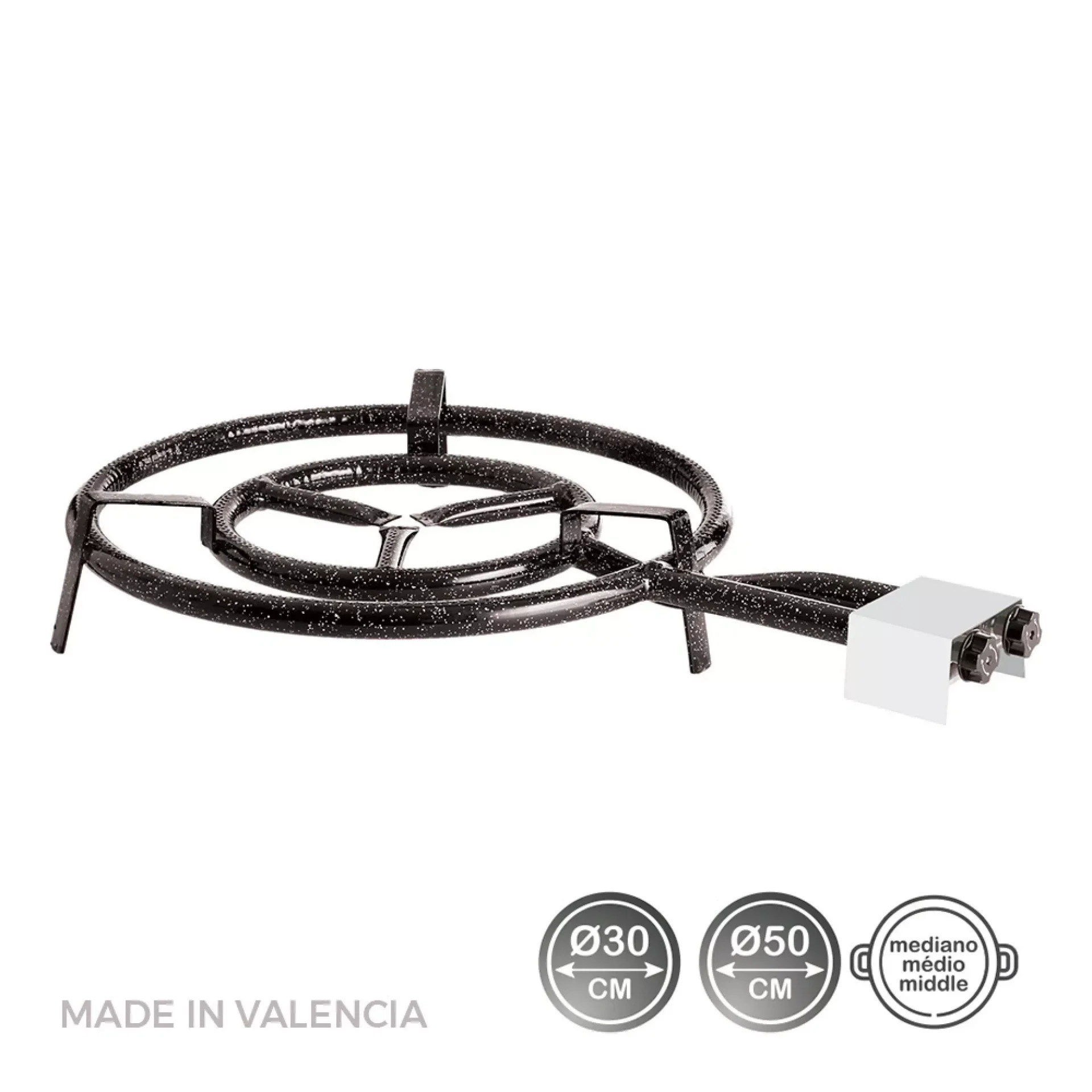 QUEMADOR DE GAS BUTANO/PROPANO Ø50 cm 2 FUEGOS