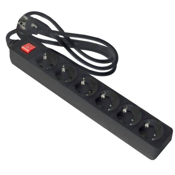 BASE NEGRA ONLEX T/T INTERRUPTOR CABLE 1,5 MTS 6 TOMAS