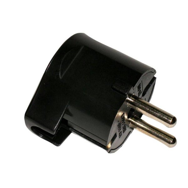 CLAVIJA SCHUKO NEGRA ONLEX 10A LATERAL RETRÁCTIL