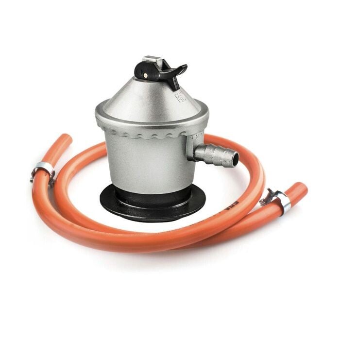 KIT MANGUERA BUTANO YREGAS 1M CON REGULADOR Y ABRAZADERAS
