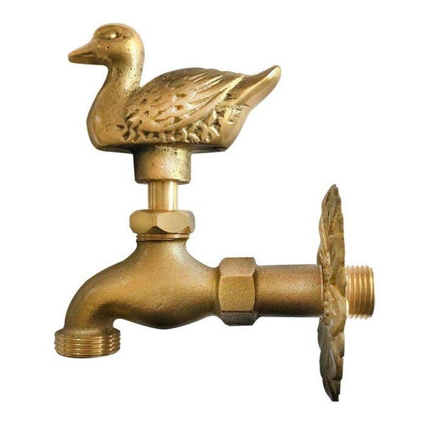 GRIFO LATÓN PATO CON ROSETA