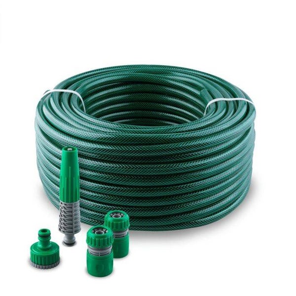 KIT MANGUERA JARDÍN POLIÉSTER ECO AKHUO 5/8" 10M