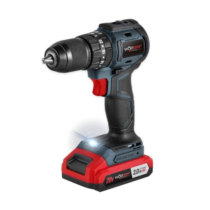 TALADRO PERCUTOR COMPACTO BRUSHLESS BATERÍA 20V 2.0AH