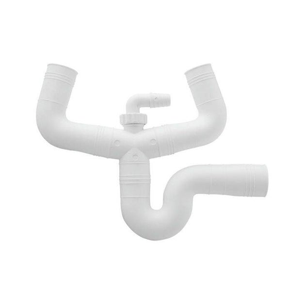 SIFÓN DOBLE GOMA FREGADERA 35x40MM CORTO