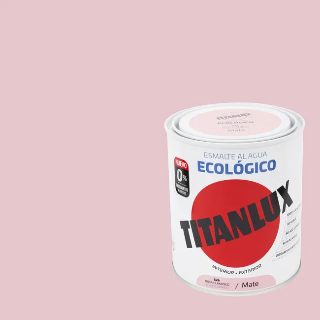 Esmalte de interior ecológico TITANLUX color rosa flamingo mate 750ml