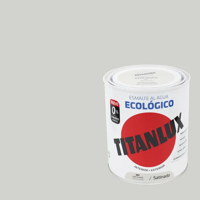 Esmalte de interior ecológico TITANLUX color gris suave satinado 750ml
