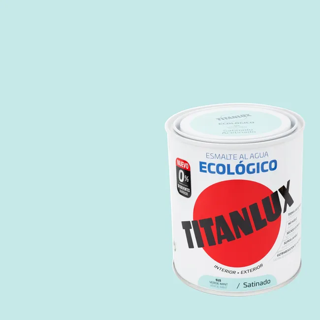 Esmalte de interior ecológico TITANLUX color verde mint satinado 750ml
