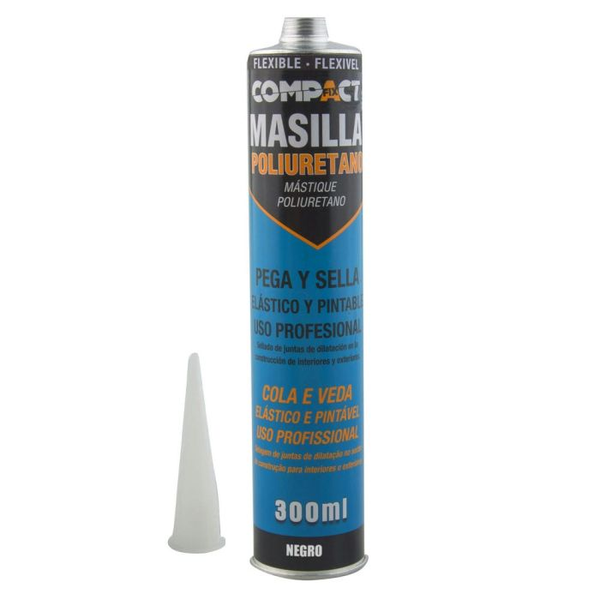 MASILLA POLIURETANO COMPACT NEGRA 300ML