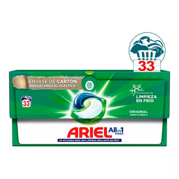 DETERGENTE EN CÁPSULAS PODS, 5 EN 1, 33 DOSIS
