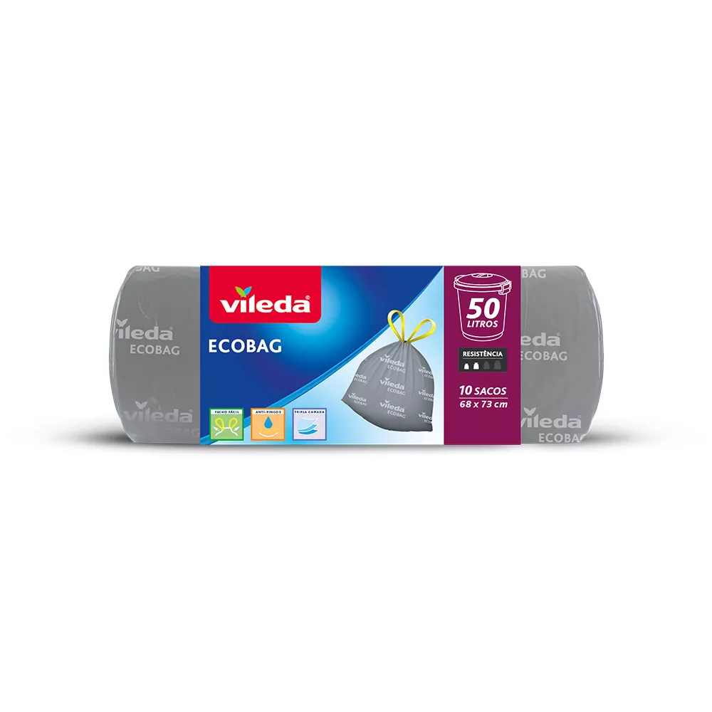BOLSA DE BASURA ECOBAG 50 L, 68 x 73 cm, 10 uds
