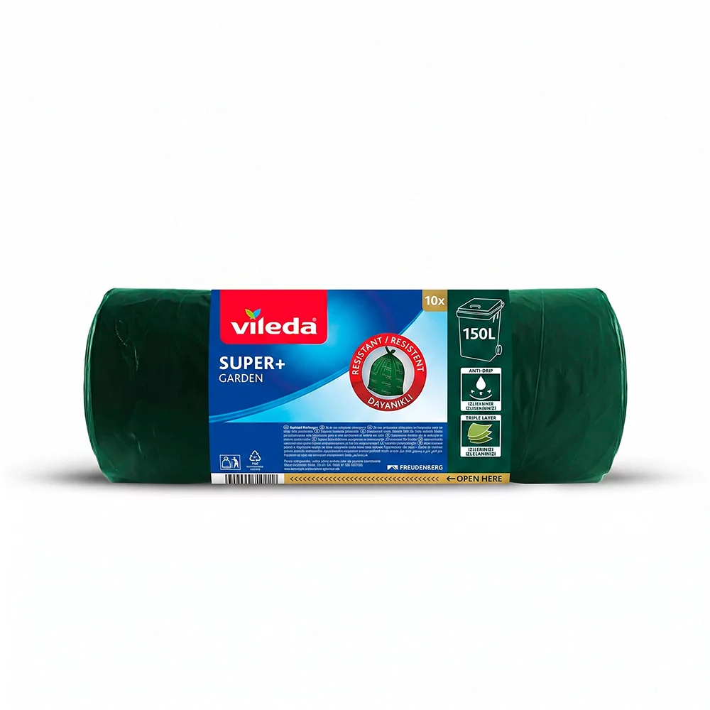 BOLSA DE BASURA SUPER + GARDEN 150 L, 90 x 110 cm, 10 uds