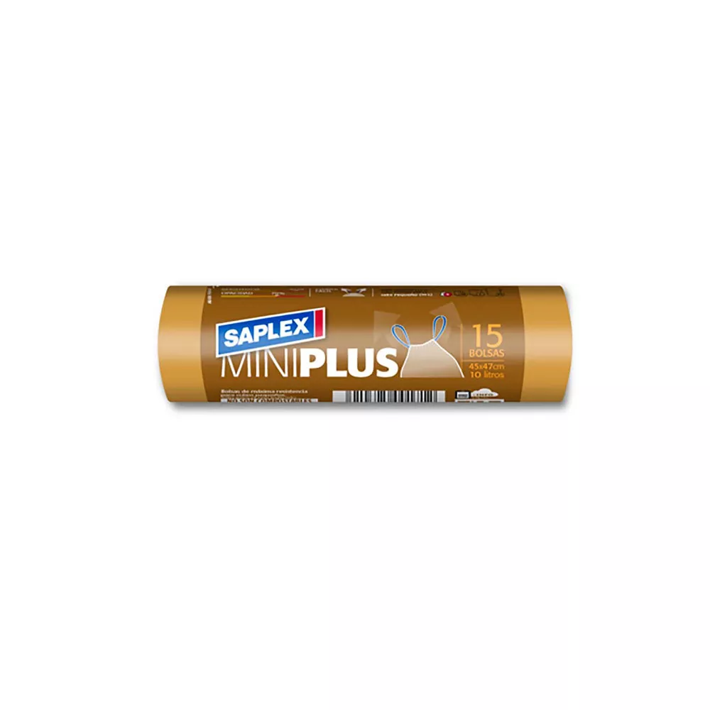 BOLSA DE BASURA MINIPLUS 10 L, 45 x 47 cm, 15