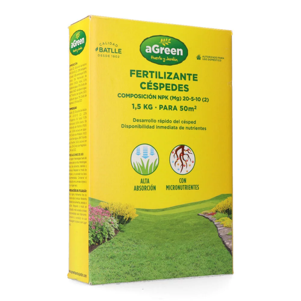 FERTILIZANTE GRANULADO PARA CÉSPED 1,5 kg - 50 m²