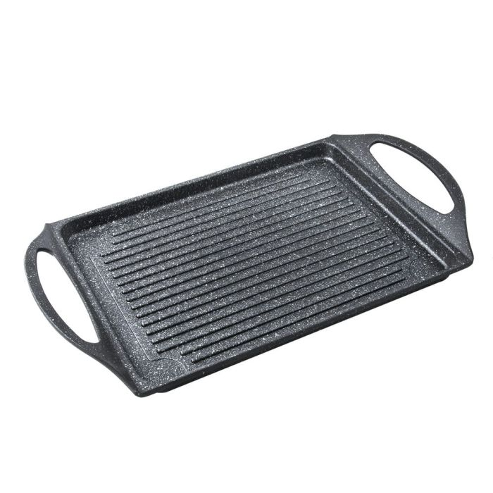 PLANCHA ALUMINIO FUNDIDO 38x28CM RAYADA PIEDRA