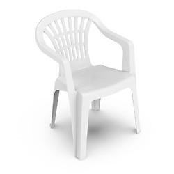 Silla Resina Monobloc Respaldo Bajo Blanca Lyra