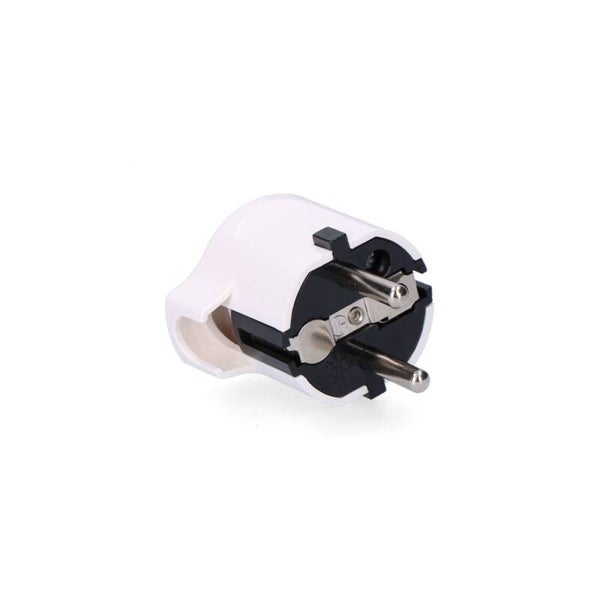 CLAVIJA 2P+T, 16A 250V~, SALIDA 90°, BLANCA (RETRACTILADA)