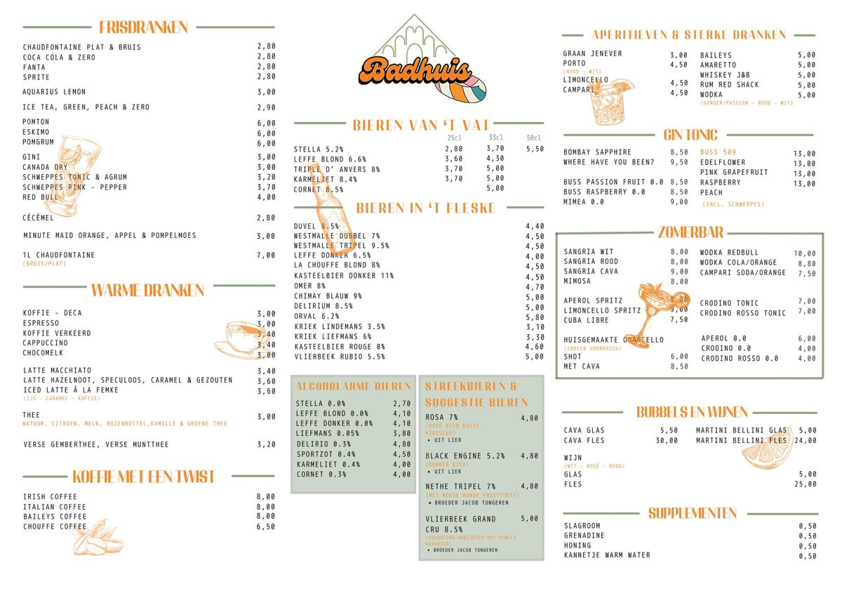 Menu | Badhuis