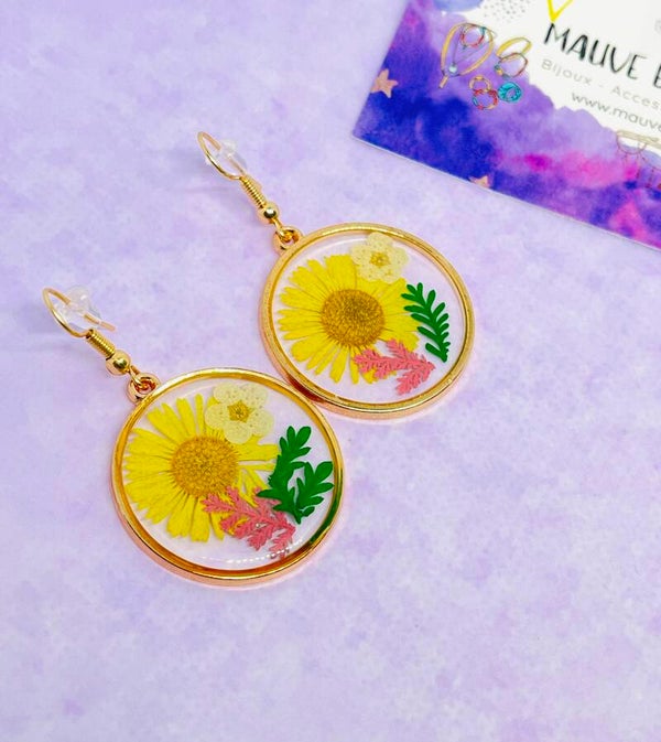 Boucles d’oreilles fleurs du soleil