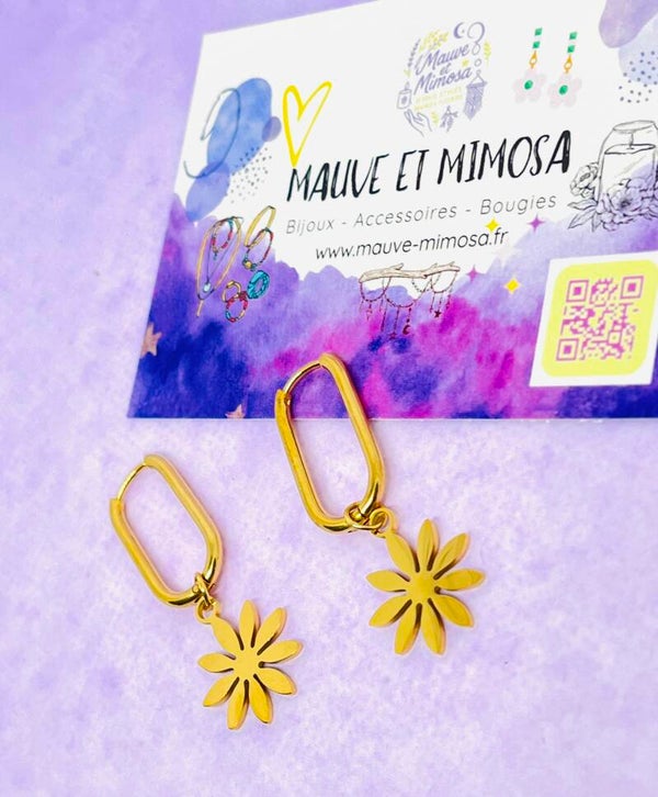 Boucles d’oreilles créoles marguerites