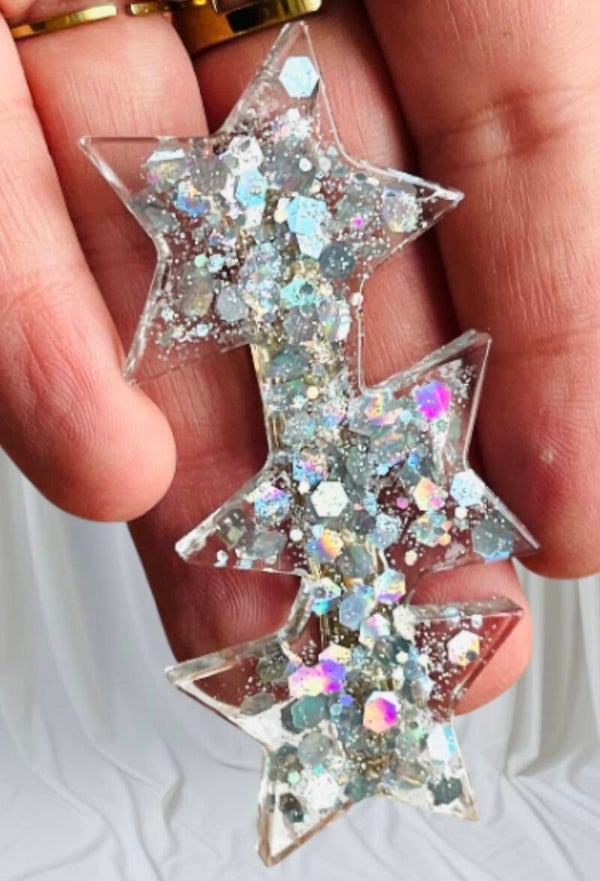 Barrettes étoiles argentées
