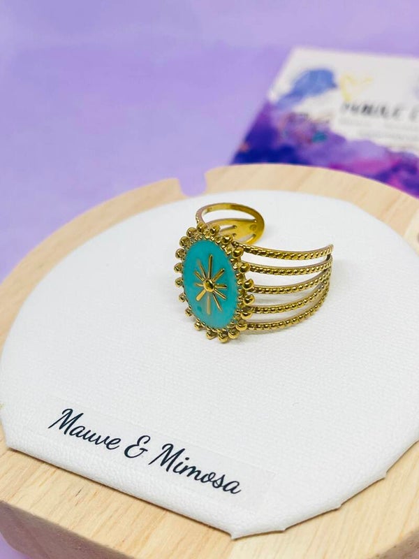 Bague étoile turquoise