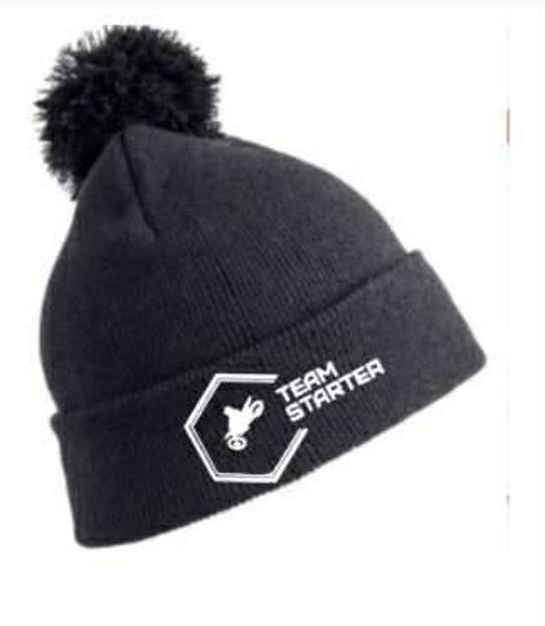 Bonnet noir à pompon Team Starter