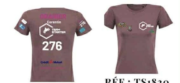 T-shirt femme replica Team Starter accajou