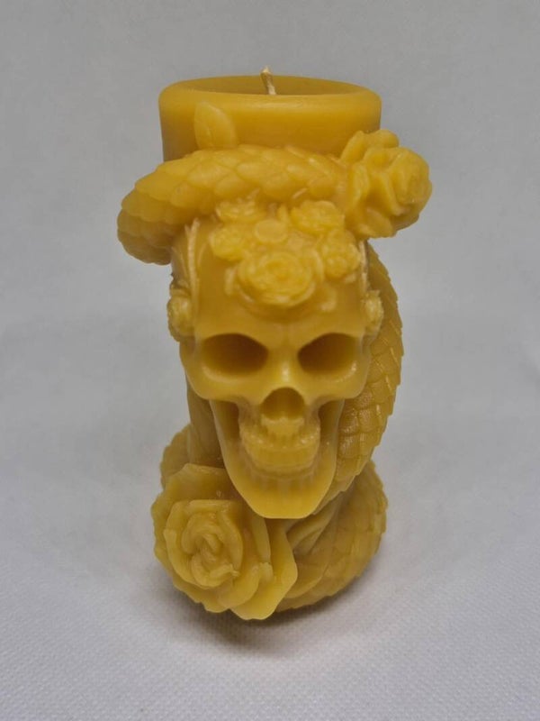 Custom Skull/Snake Candle