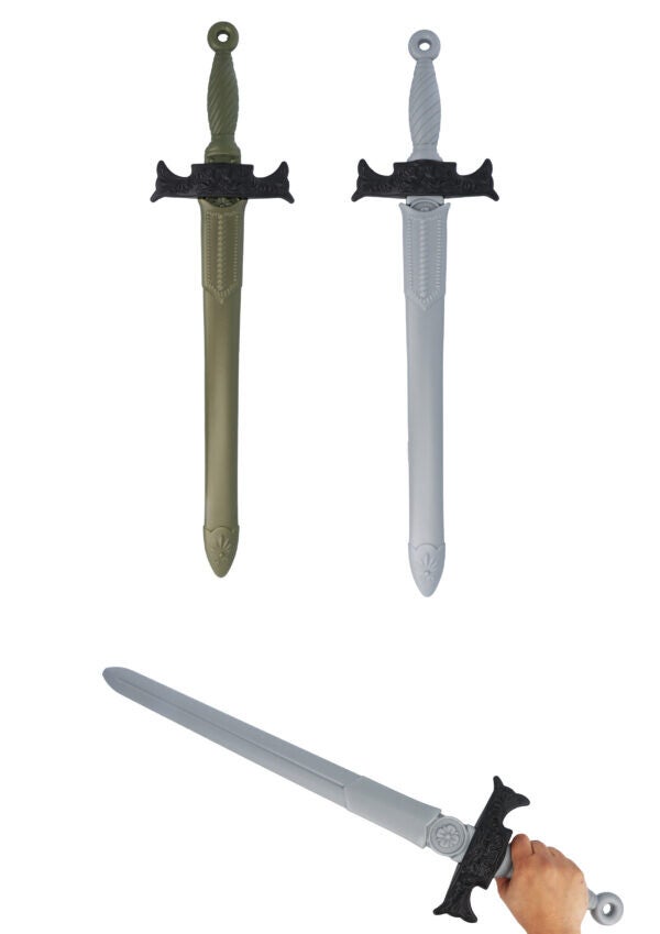 Plastic Broad Sword / Knight Warrior Sword (62cm) 2 Assorted Colours