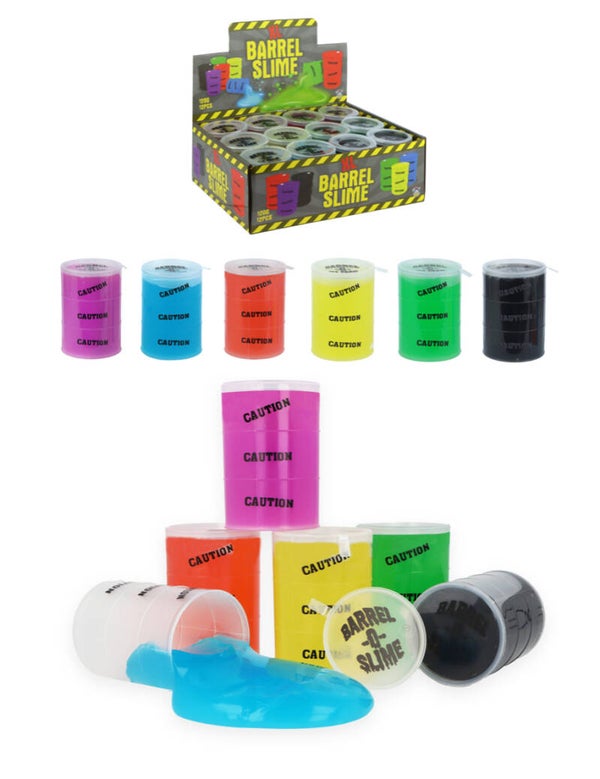 Slime Barrel (8cm x 5.5cm) 6 Assorted Colours