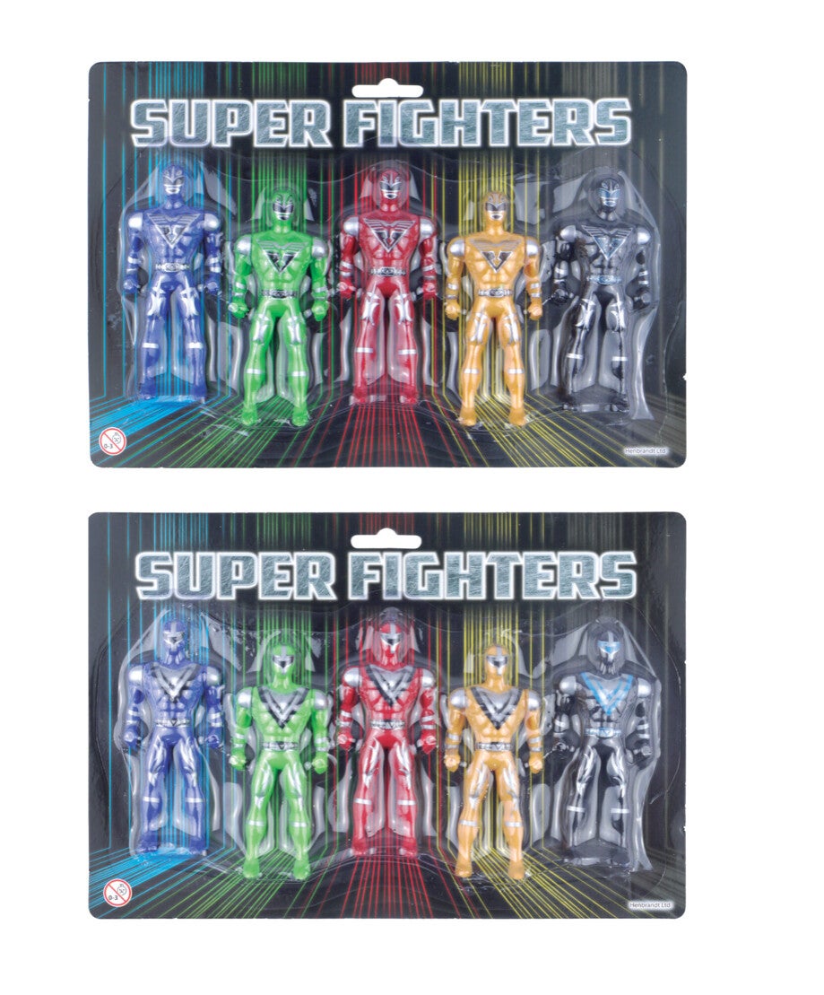 Super Fighter Figures (10cm) 2 Designs / 5 Assorted Colours