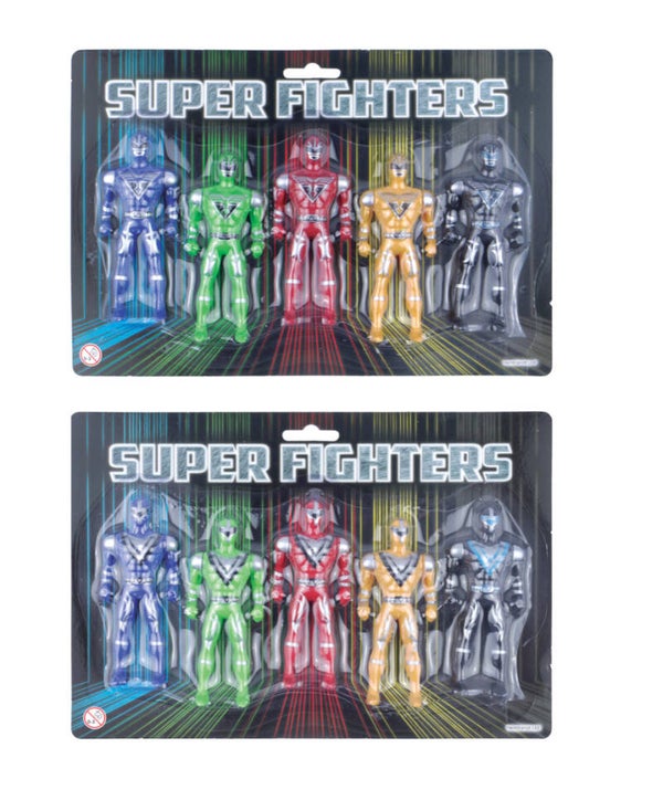 Super Fighter Figures (10cm) 2 Designs / 5 Assorted Colours