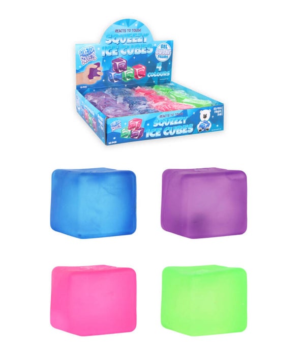 Neon Squeeze Cube Toy with Sugar/Maltose Filling (5cm) 4 Assorted Colours