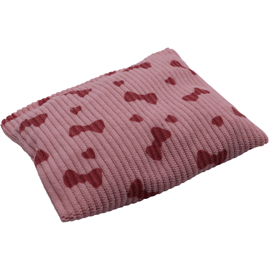 Pittenzakje, roze rib met strikken